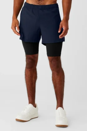 5" Revival 2-i-1 Shorts – Navy/svart