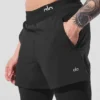 5" Revival 2-i-1 Shorts – svart/svart