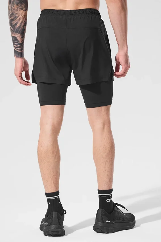 5" Revival 2-i-1 Shorts – svart/svart