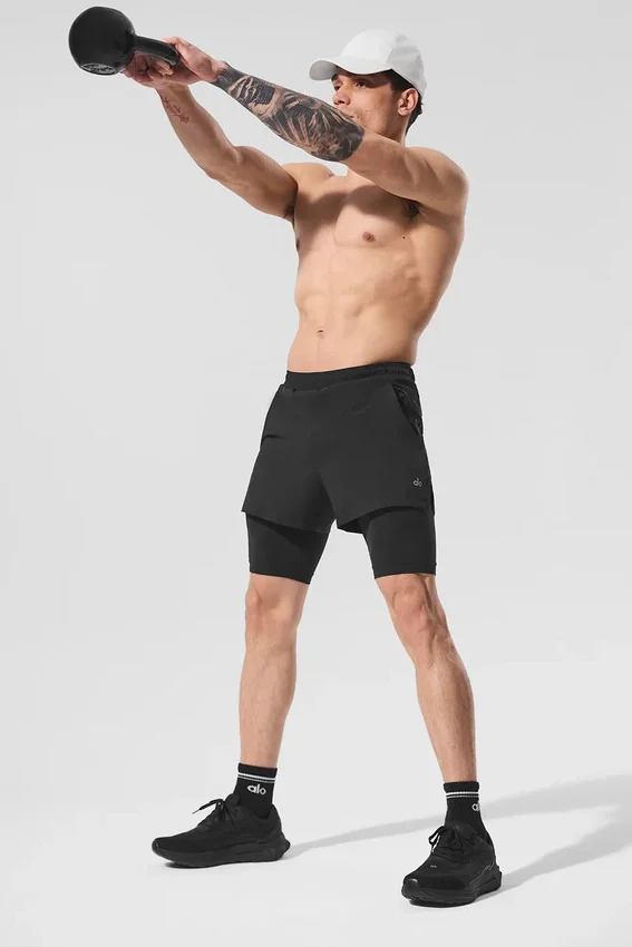 5" Revival 2-i-1 Shorts – svart/svart