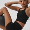 5" sømløse ribbede Favorite-Shorts – svart