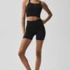 5" sømløse ribbede Favorite-Shorts – svart