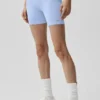 5" sømløse ribbestrikkede Favorite-Shorts – Light Provence Blue