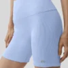 5" sømløse ribbestrikkede Favorite-Shorts – Light Provence Blue
