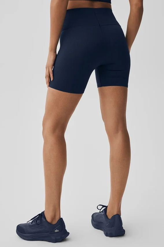 5" sømløse ribbestrikkede Favorite-Shorts – Navy