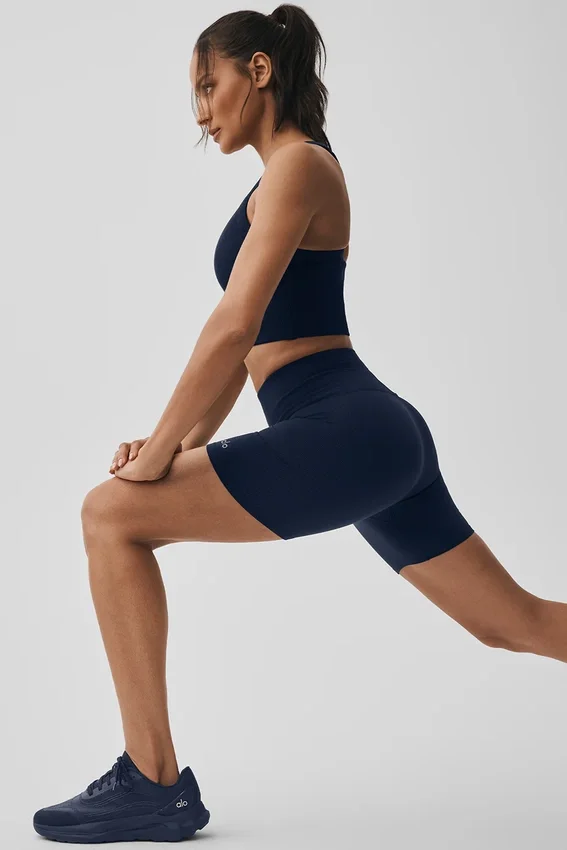 5" sømløse ribbestrikkede Favorite-Shorts – Navy