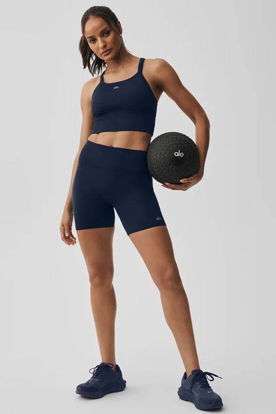 5" sømløse ribbestrikkede Favorite-Shorts – Navy