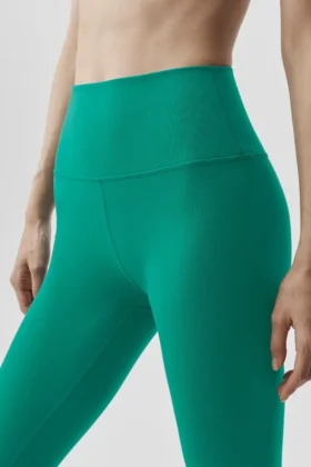 7/8 Airbrush Legging med High-Waist og Airbrush-mønster – Emerald Isle