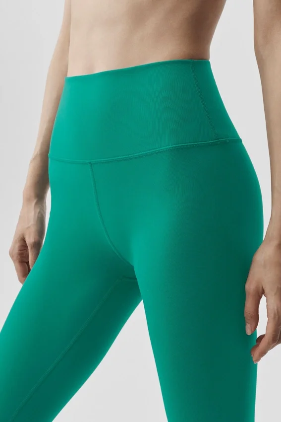 7/8 Airbrush Legging med High-Waist og Airbrush-mønster – Emerald Isle