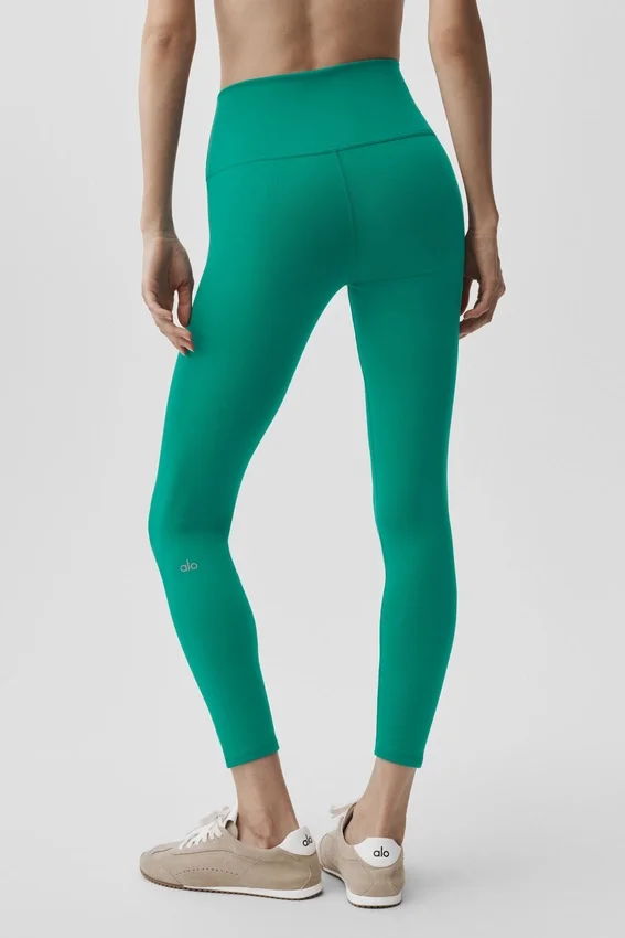 7/8 Airbrush Legging med High-Waist og Airbrush-mønster – Emerald Isle