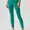 7/8 Airbrush Legging med High-Waist og Airbrush-mønster – Emerald Isle