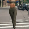 7/8 High-Waist Airlift Legging – Olive Tree