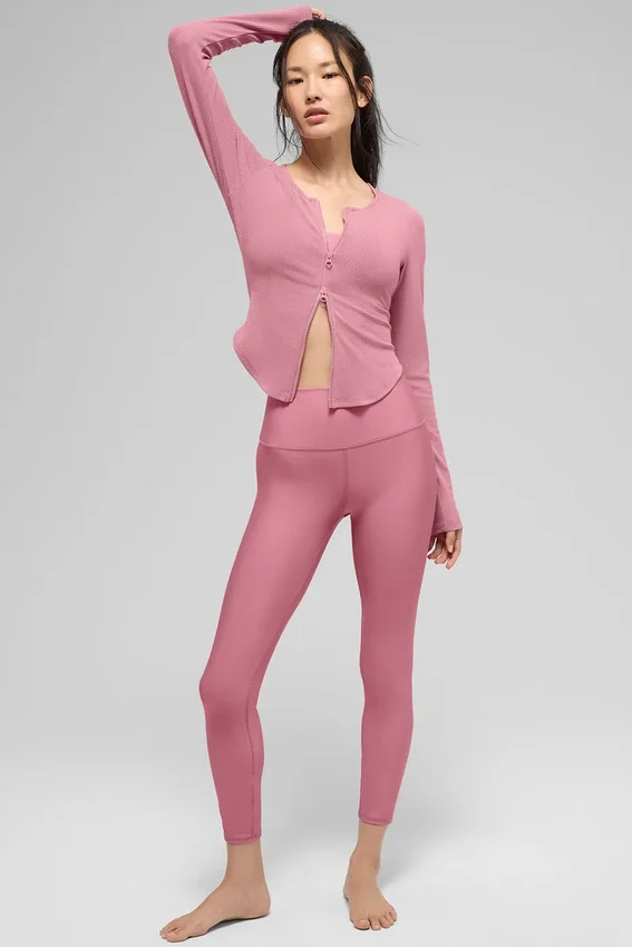 7/8 High-Waist Airlift Legging – Pink Wild Rose