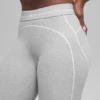 7/8 High-Waist Alosoft Heart Throb Tights – Athletic Heather Grey/Whi