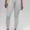 7/8 High-Waist Alosoft Heart Throb Tights – Athletic Heather Grey/Whi