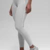 7/8 High-Waist Alosoft Heart Throb Tights – Athletic Heather Grey/Whi