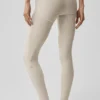 7/8 High-Waist Alosoft Heart Throb Tights – Oatmeal Heather/White
