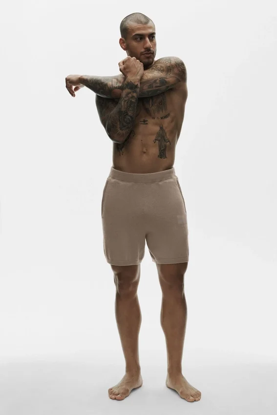 7" bomulls- og kashmirshorts «Ever Soft» – Gravel