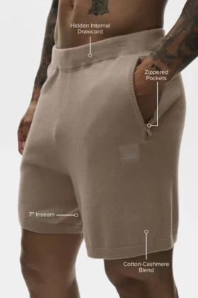 7″ bomulls- og kashmirshorts «Ever Soft» – Gravel