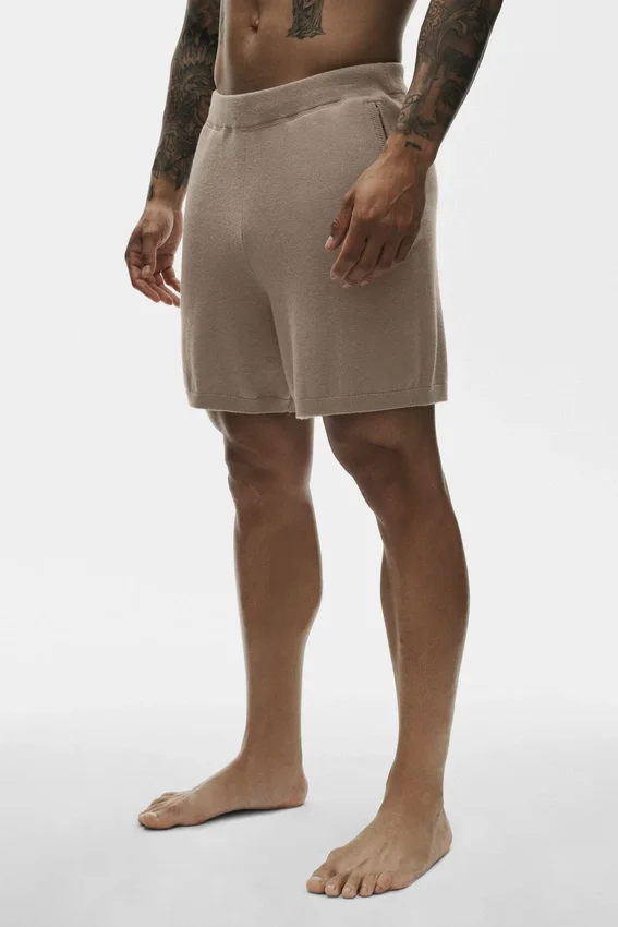 7" bomulls- og kashmirshorts «Ever Soft» – Gravel