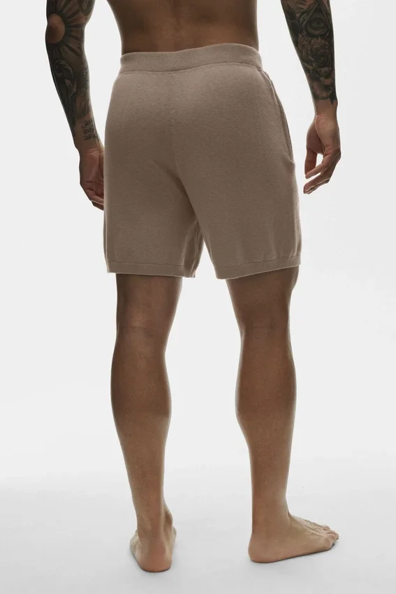 7" bomulls- og kashmirshorts «Ever Soft» – Gravel