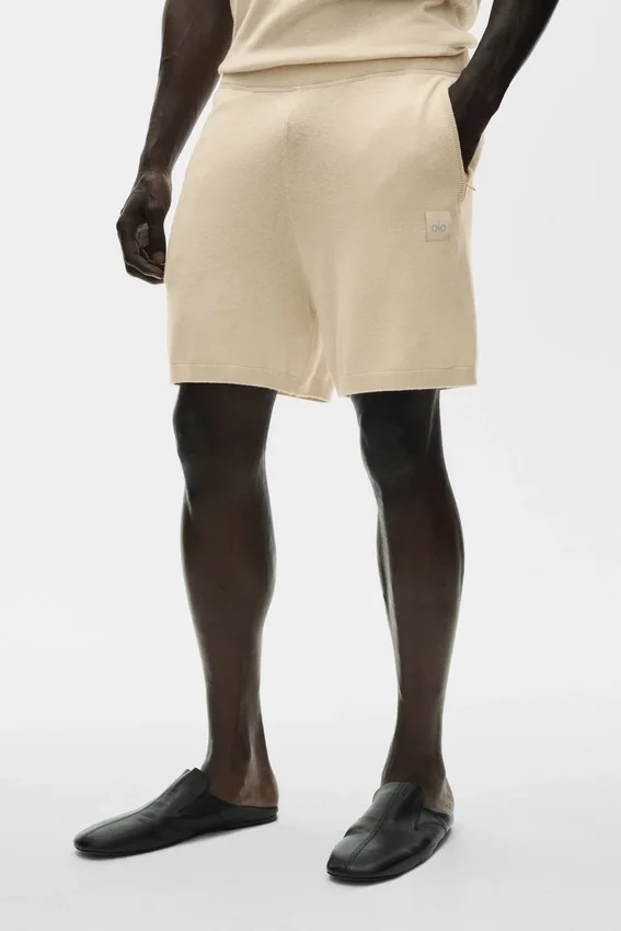 7" bomulls- og kashmirshorts «Ever Soft» – Sandy Beige
