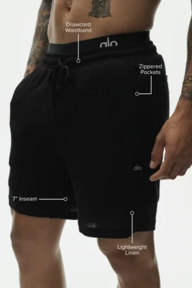 7″ Coastal-shorts i linjersey – svart