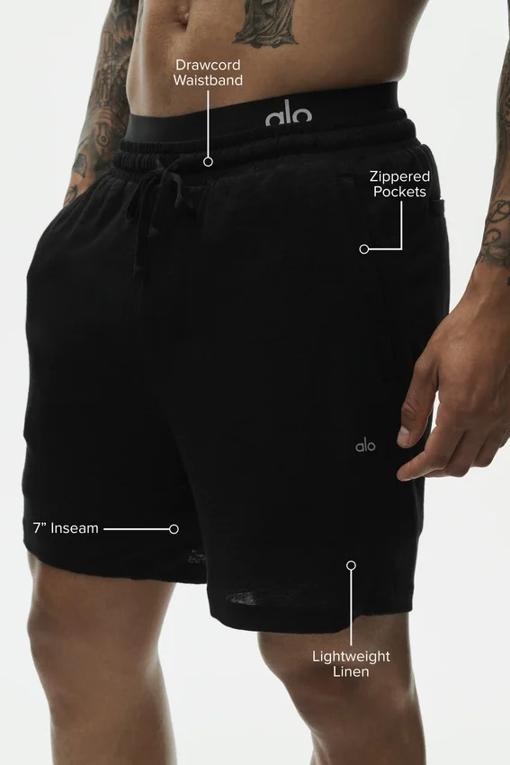 7" Coastal-shorts i linjersey – svart
