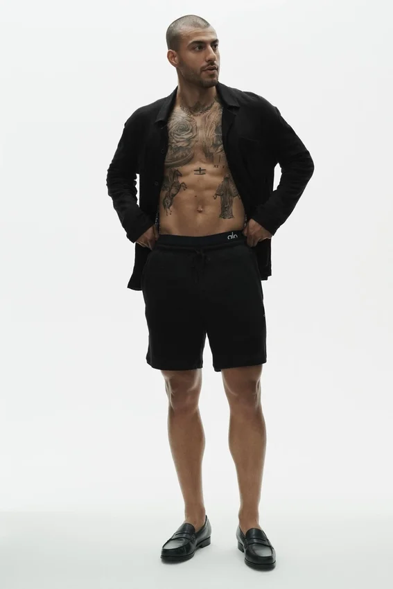 7" Coastal-shorts i linjersey – svart