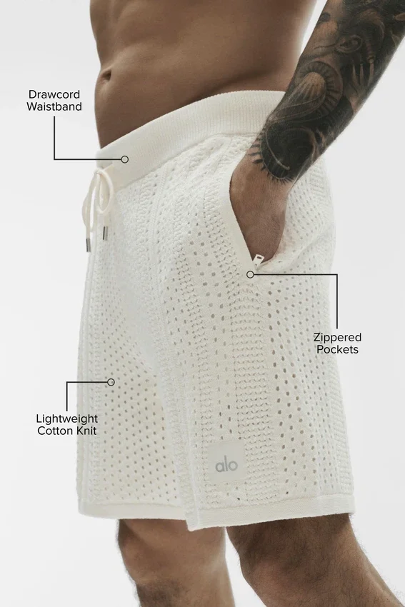 7" Coastline Knit Shorts – Elfenben