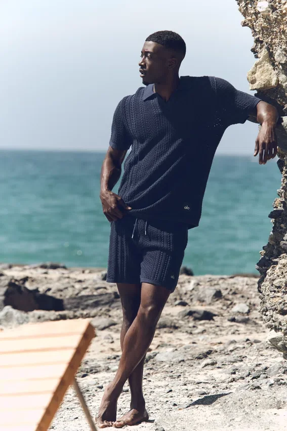 7" Coastline Knit-shorts – marineblå