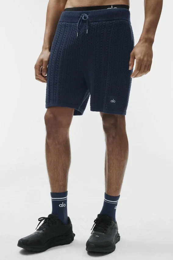 7" Coastline Knit-shorts – marineblå