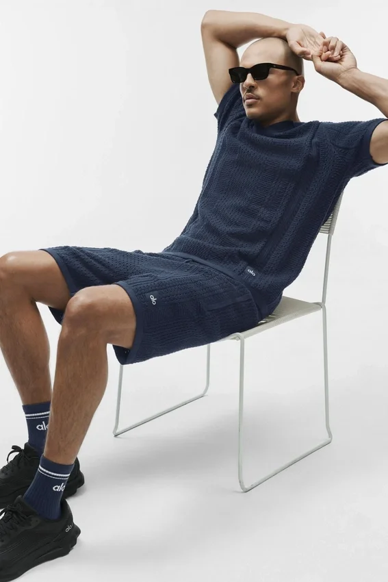 7" Coastline Knit-shorts – marineblå