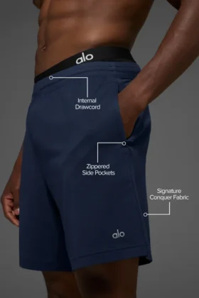 7″ Conquer React Performance-shorts – marineblå