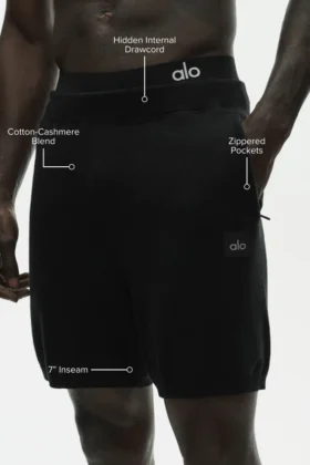 7″ Cotton Cashmere Ever Soft-shorts – svart