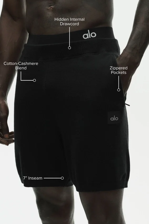 7" Cotton Cashmere Ever Soft-shorts – svart