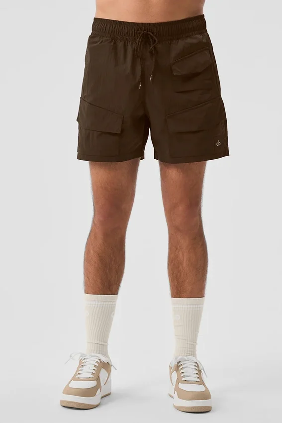 7" Crinkle Nylon Excursion Cargo-shorts – Espresso