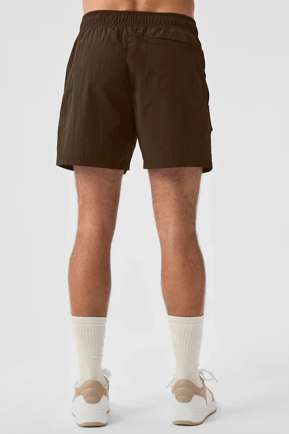7" Crinkle Nylon Excursion Cargo-shorts – Espresso