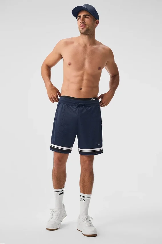 7" Key Mesh basketballshorts – marineblå