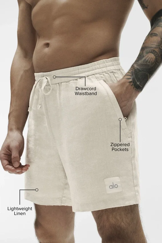 7" Linen Days Shorts – Bone