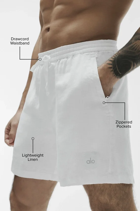 7" Linen Days-shorts – hvit
