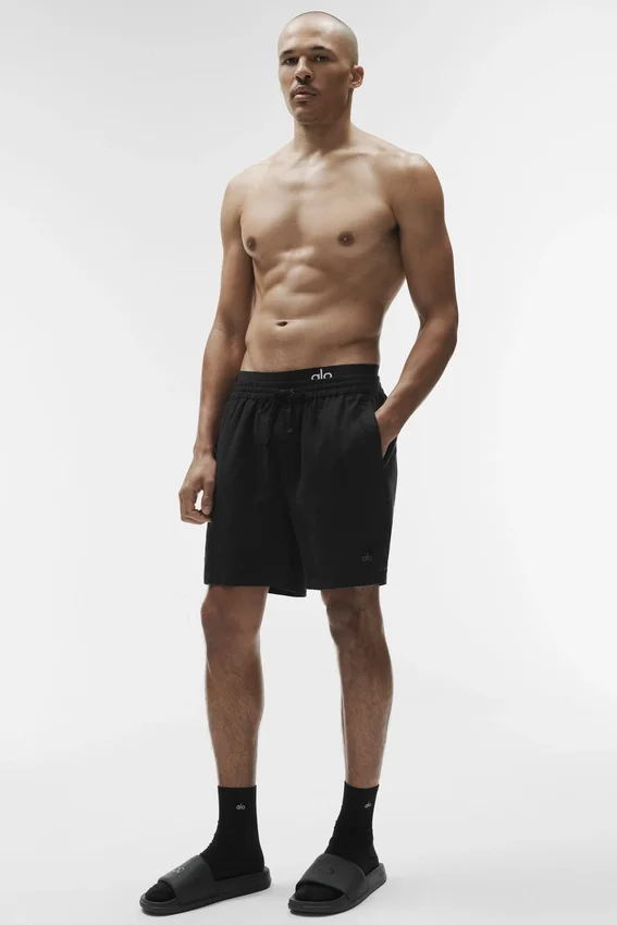 7" Linen Days-shorts – svart