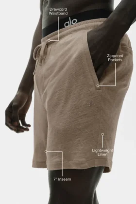 7″ Linen Jersey Coastal Shorts – Gravel