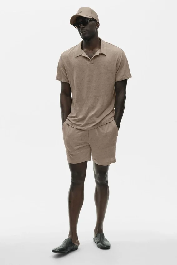 7" Linen Jersey Coastal Shorts – Gravel