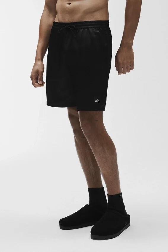 7" Satin Horizon-shorts – svart