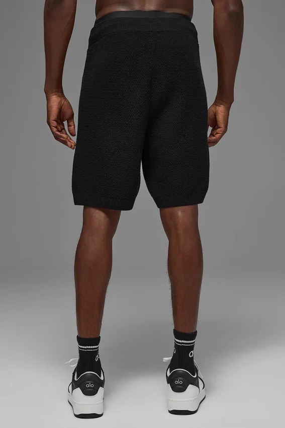 7" Sports Club Strikkegensere Knit Short – Black