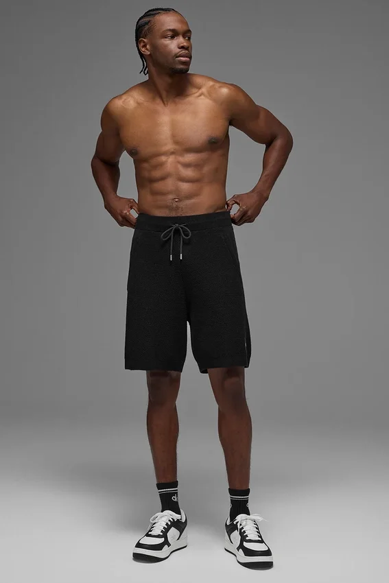 7" Sports Club Strikkegensere Knit Short – Black
