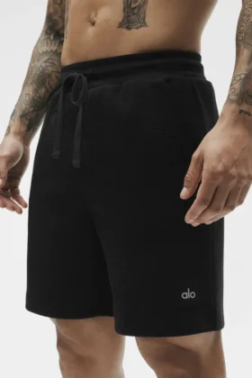 7″ Waffle Lounge Shorts – Black