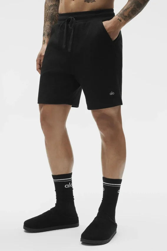 7" Waffle Lounge Shorts – Black