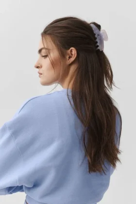 90'S Claw Clip – Lys Provence-blå marmor